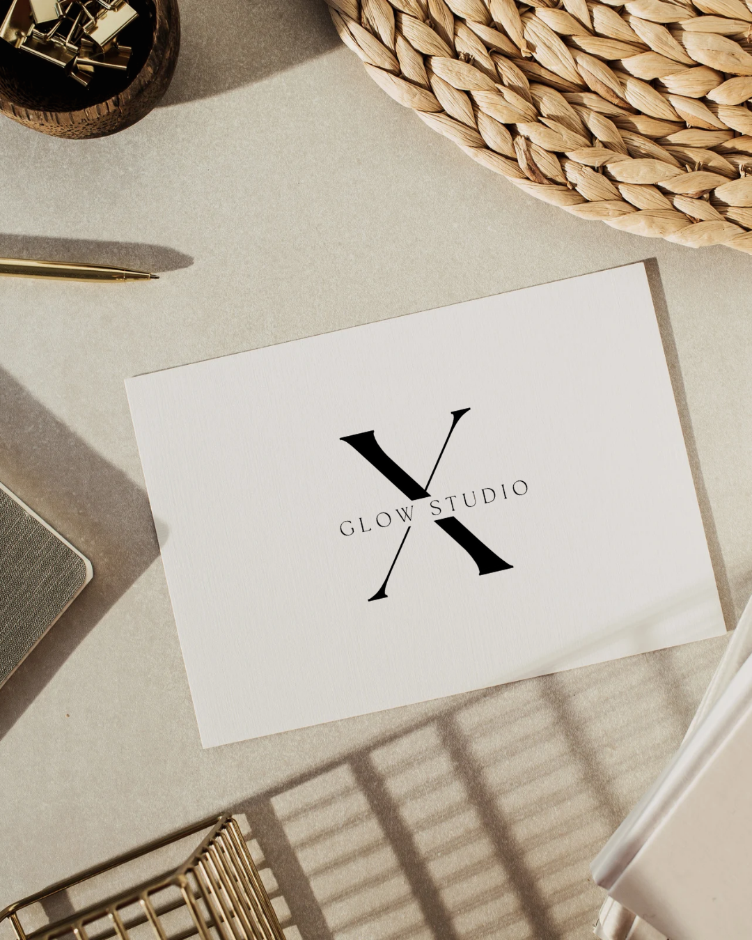 Elegant Creative Studio Business Card Mockup Instagram Post